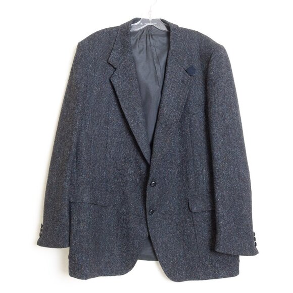 Vintage Tweed Sport Coat Wool Blazer Jacket Elbow Patches England 48 L Moores - Picture 1 of 16
